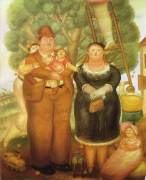 Fernando Botero Painting - Retrato de una familia Fernando Botero